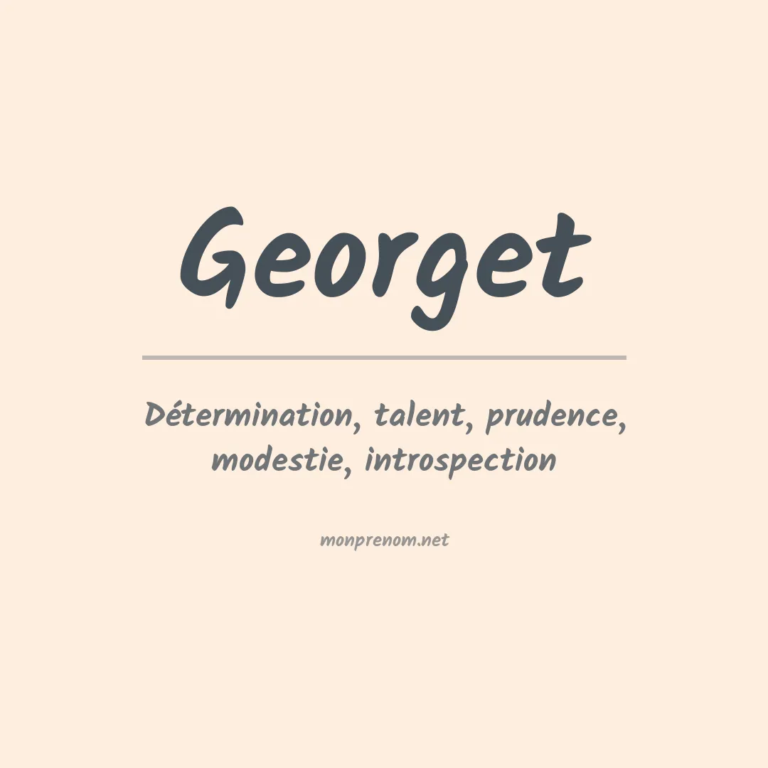 Prénom Georget