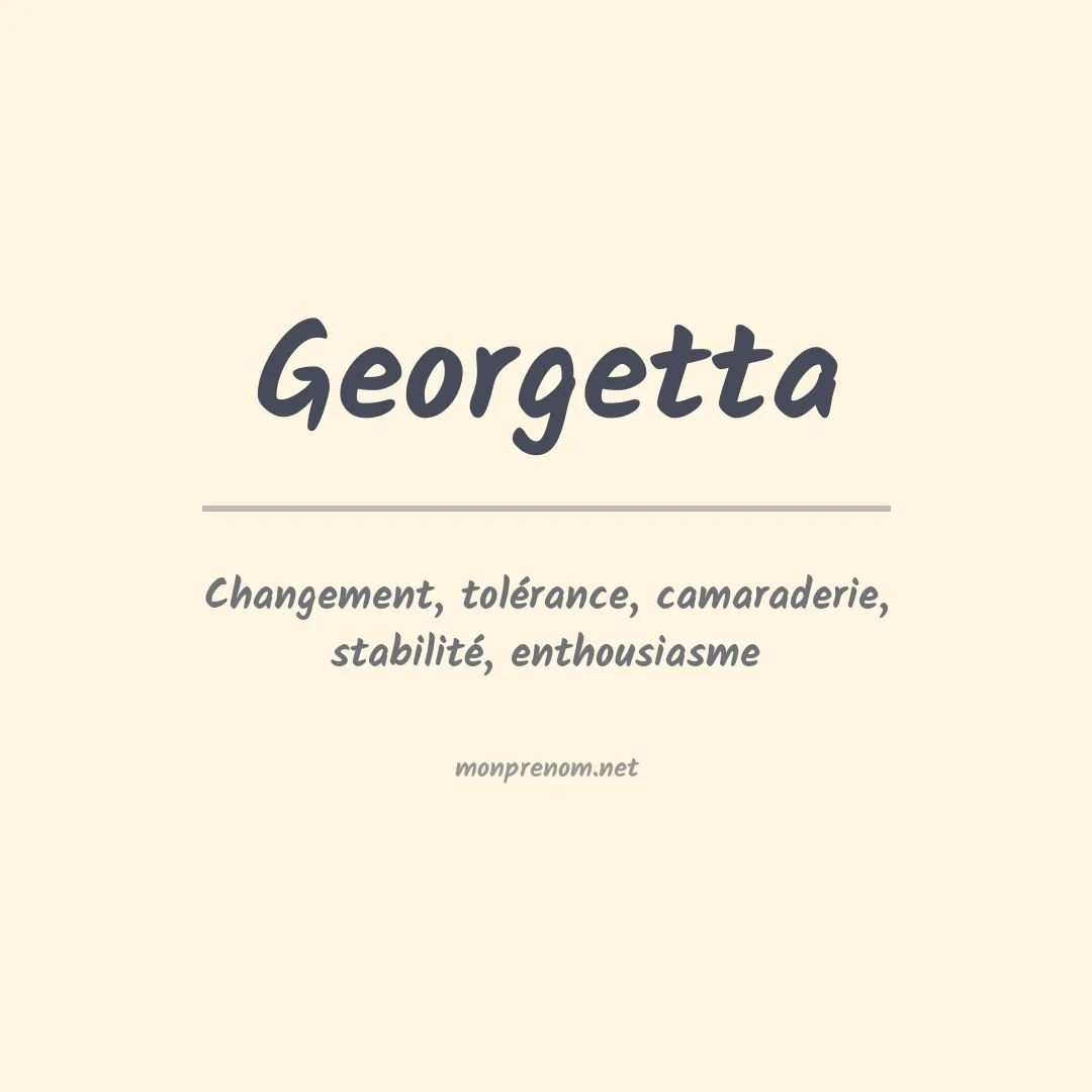 Signification du prénom Georgetta