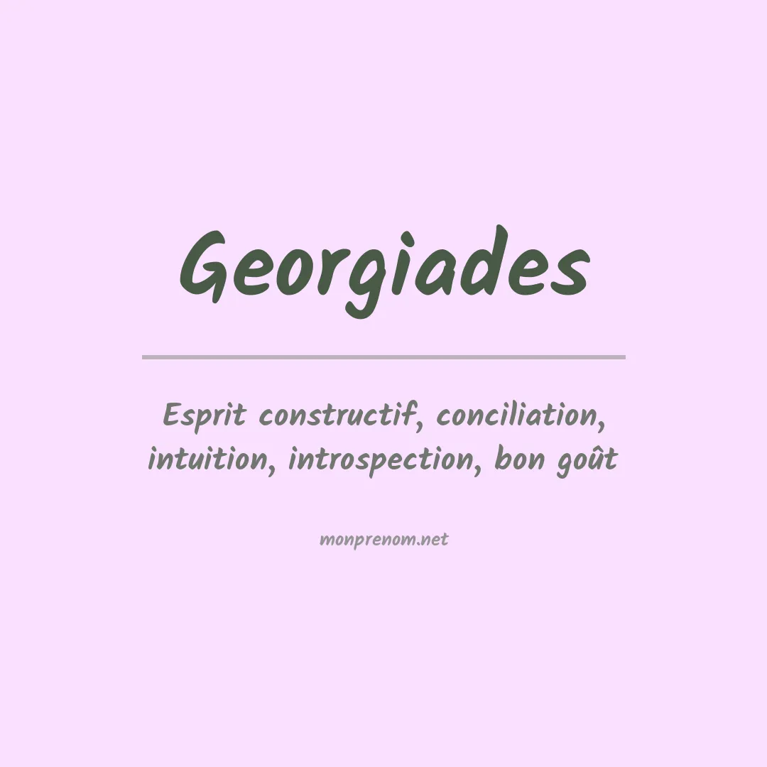 Prénom Georgiades
