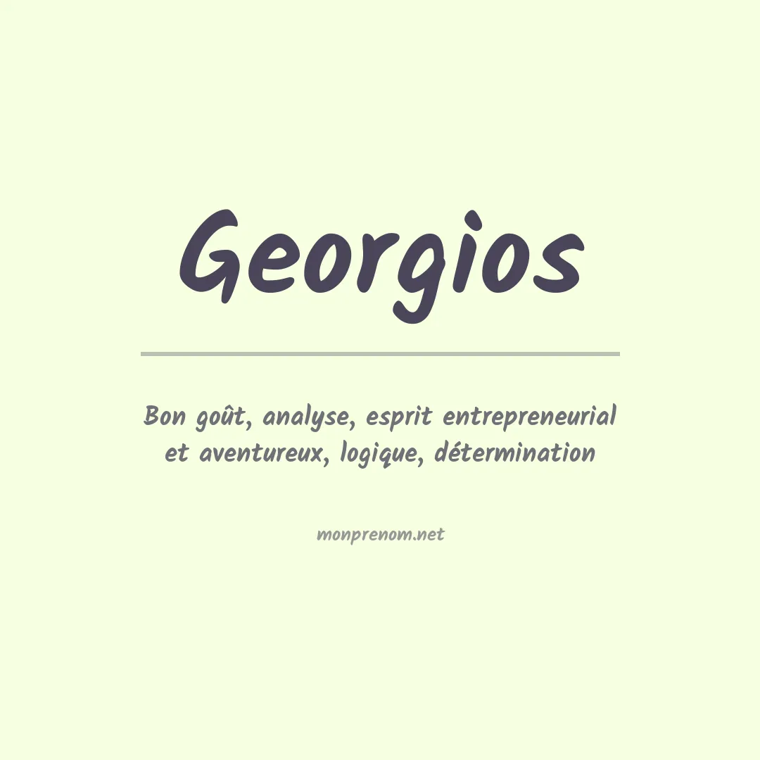 Signification du prénom Georgios