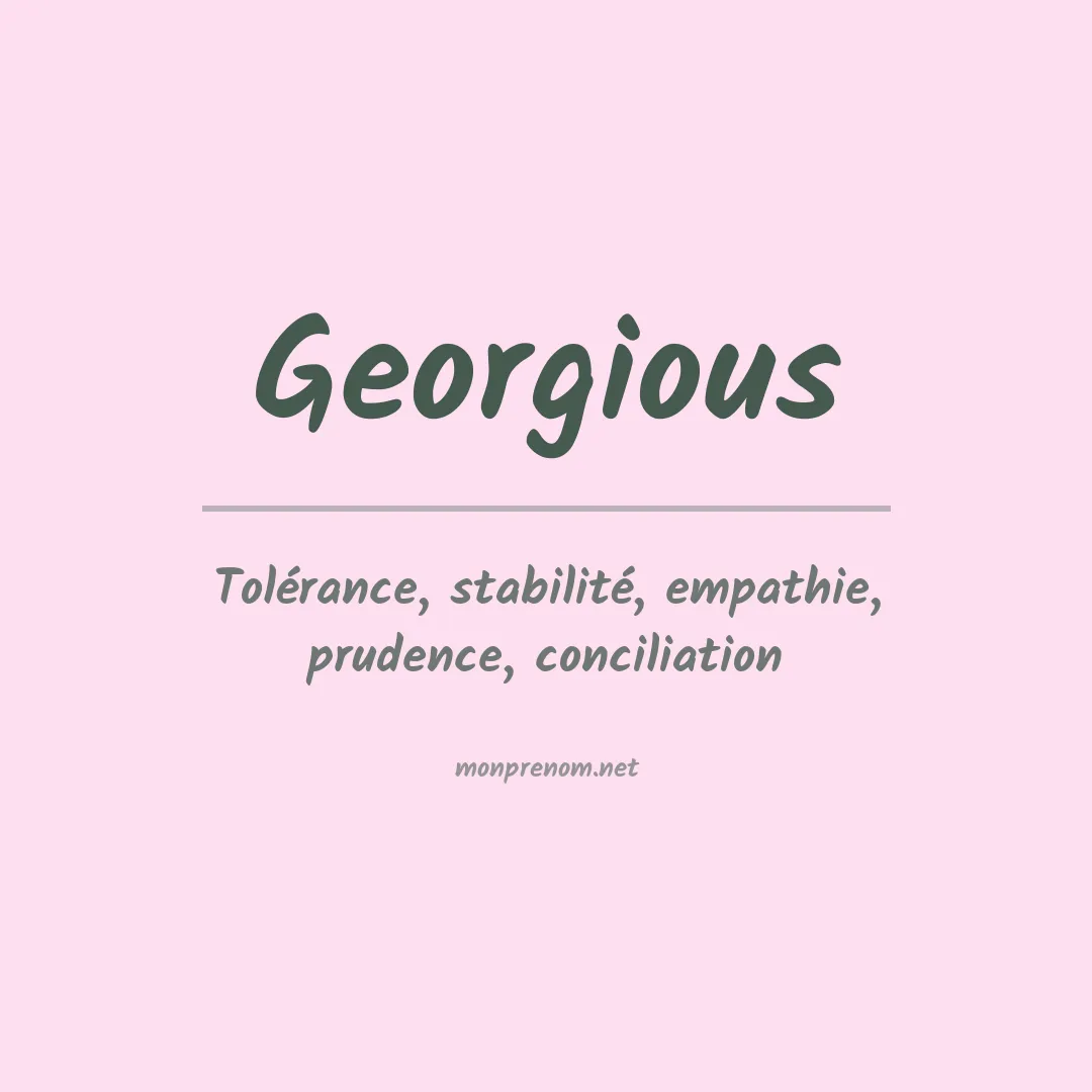 Signification du prénom Georgious