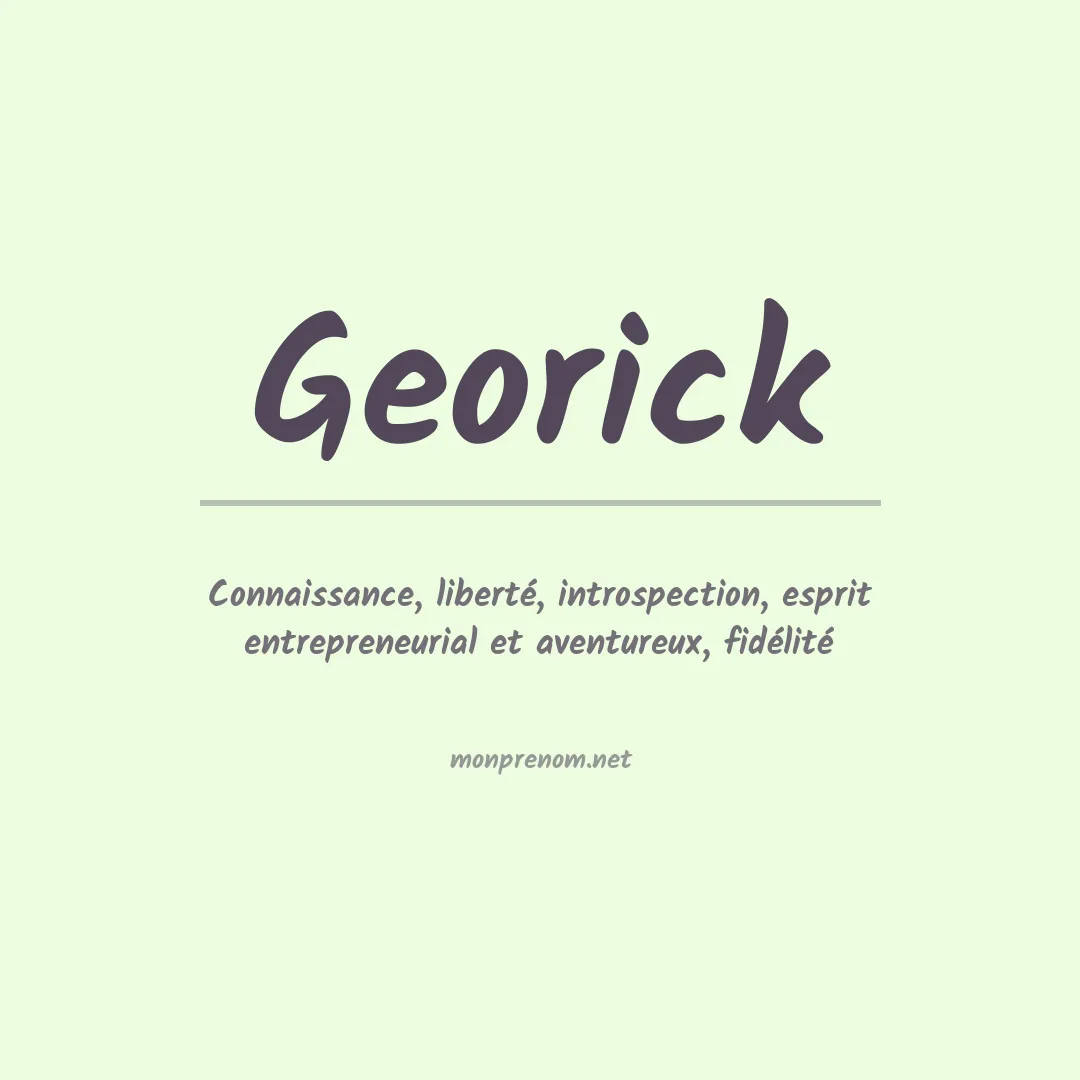 Signification du prénom Georick