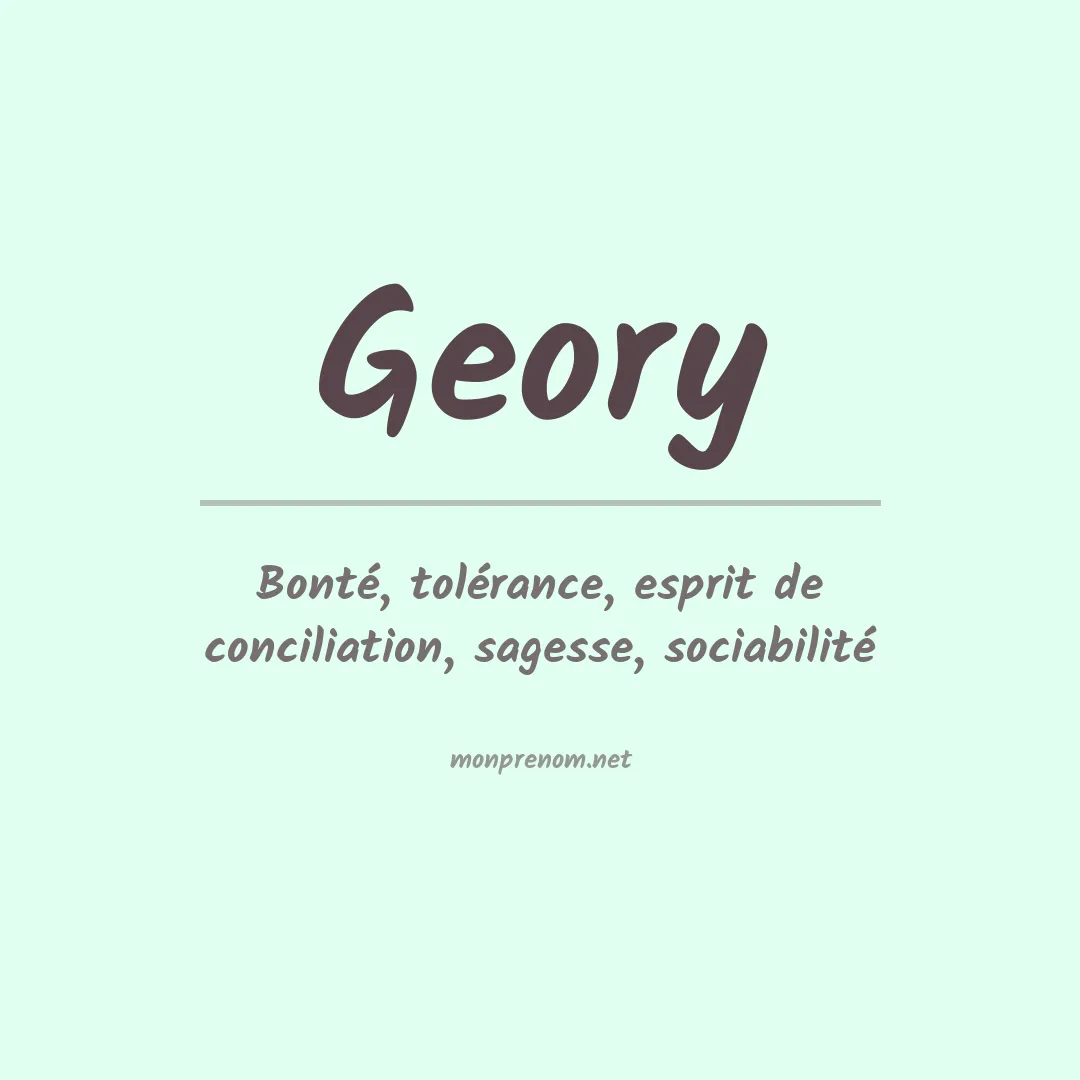 Signification du prénom Geory