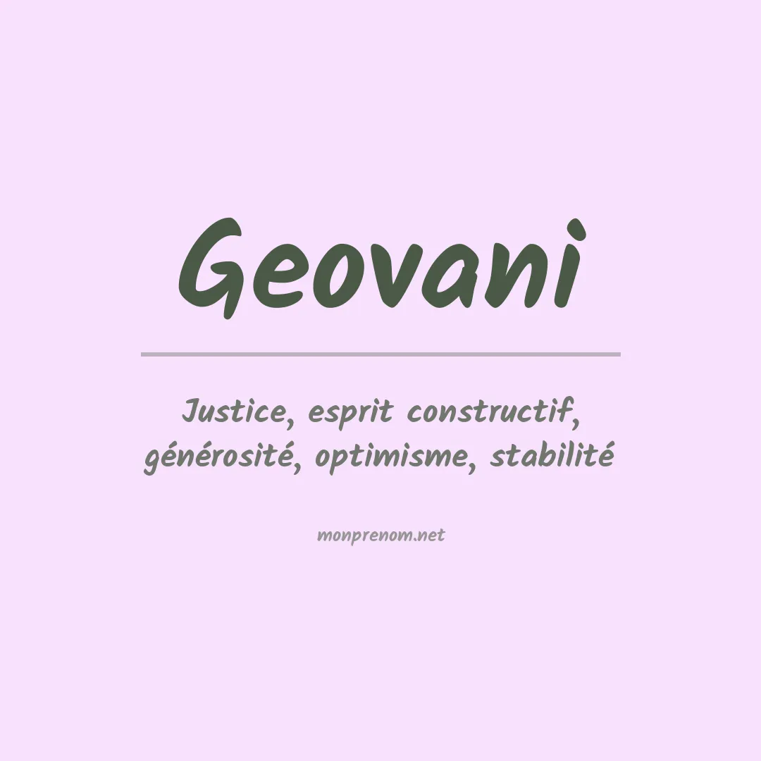 Prénom Geovani