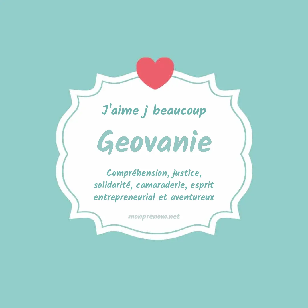 J'aime beaucoup Geovanie