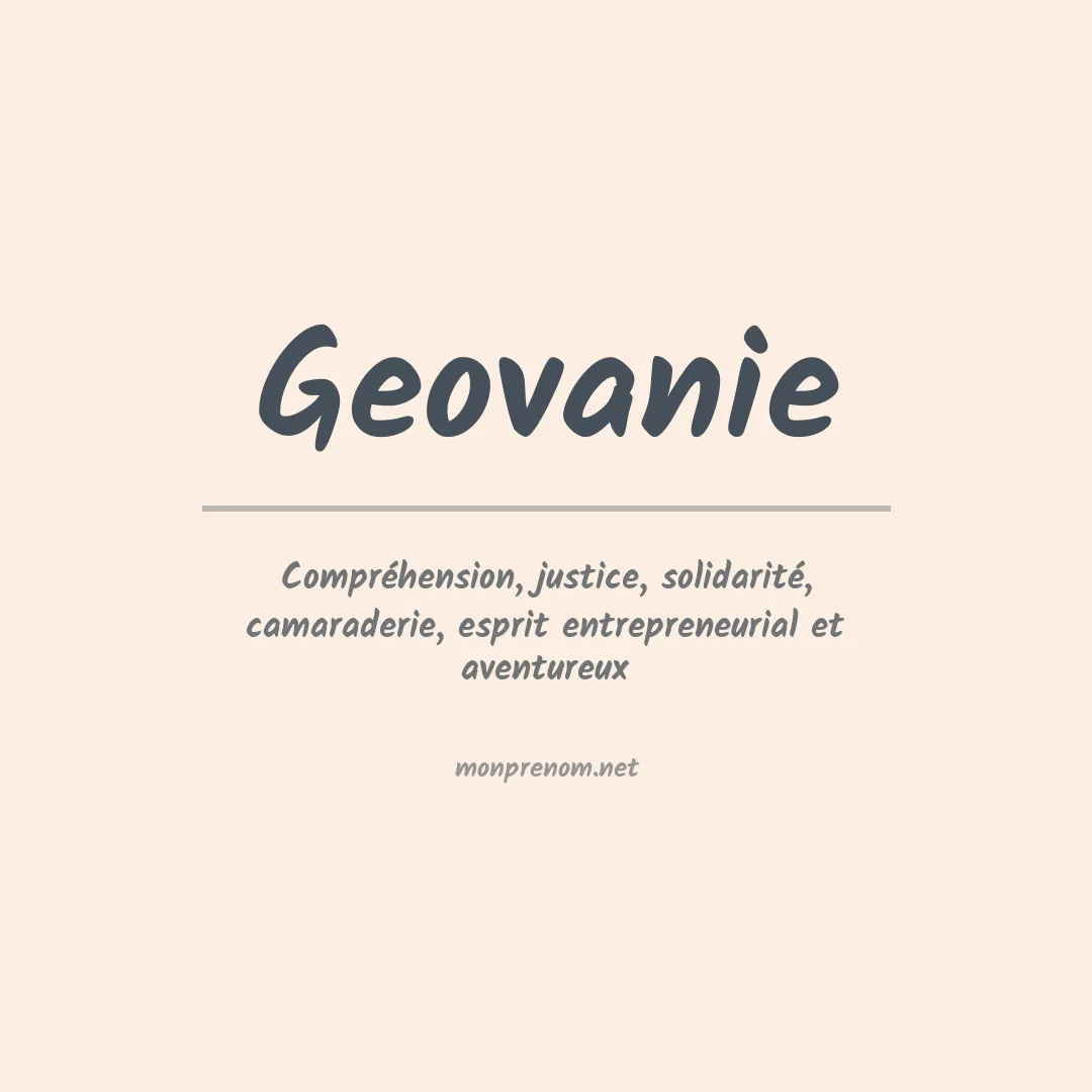 Signification du prénom Geovanie