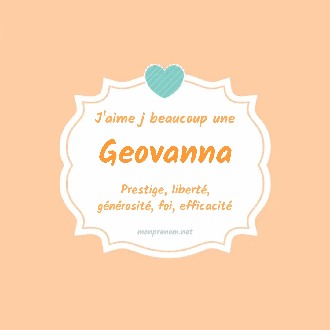 J'aime beaucoup Geovanna