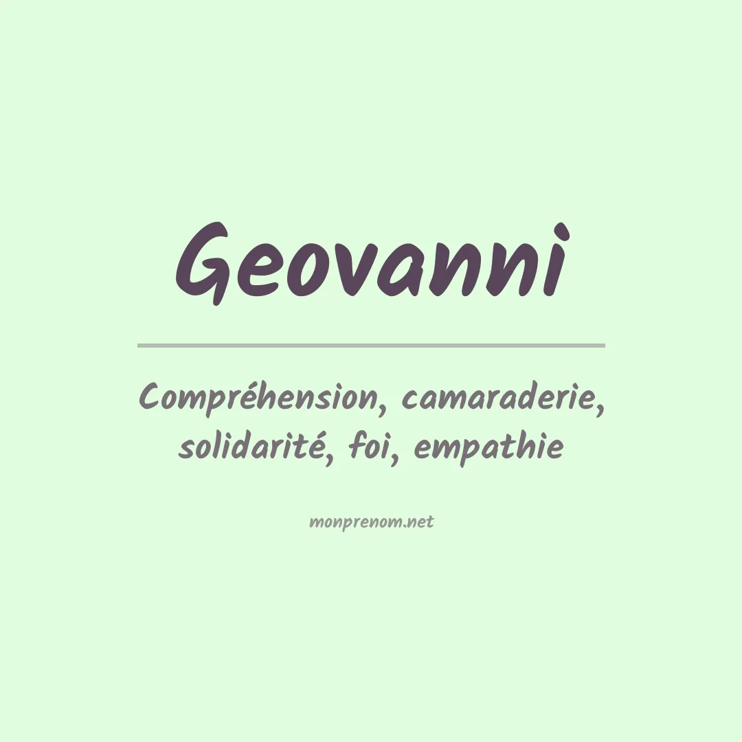 Prénom Geovanni