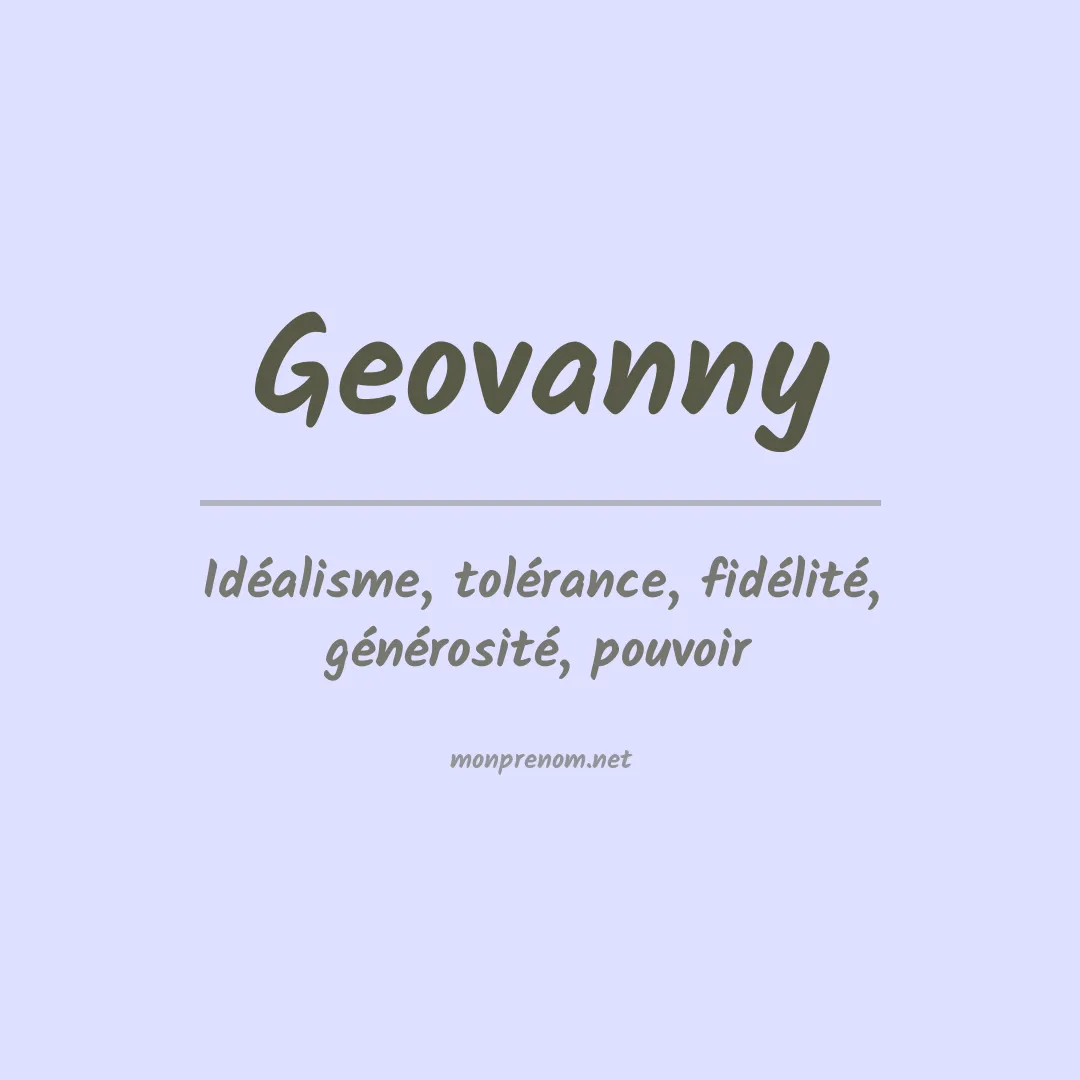 Prénom Geovanny