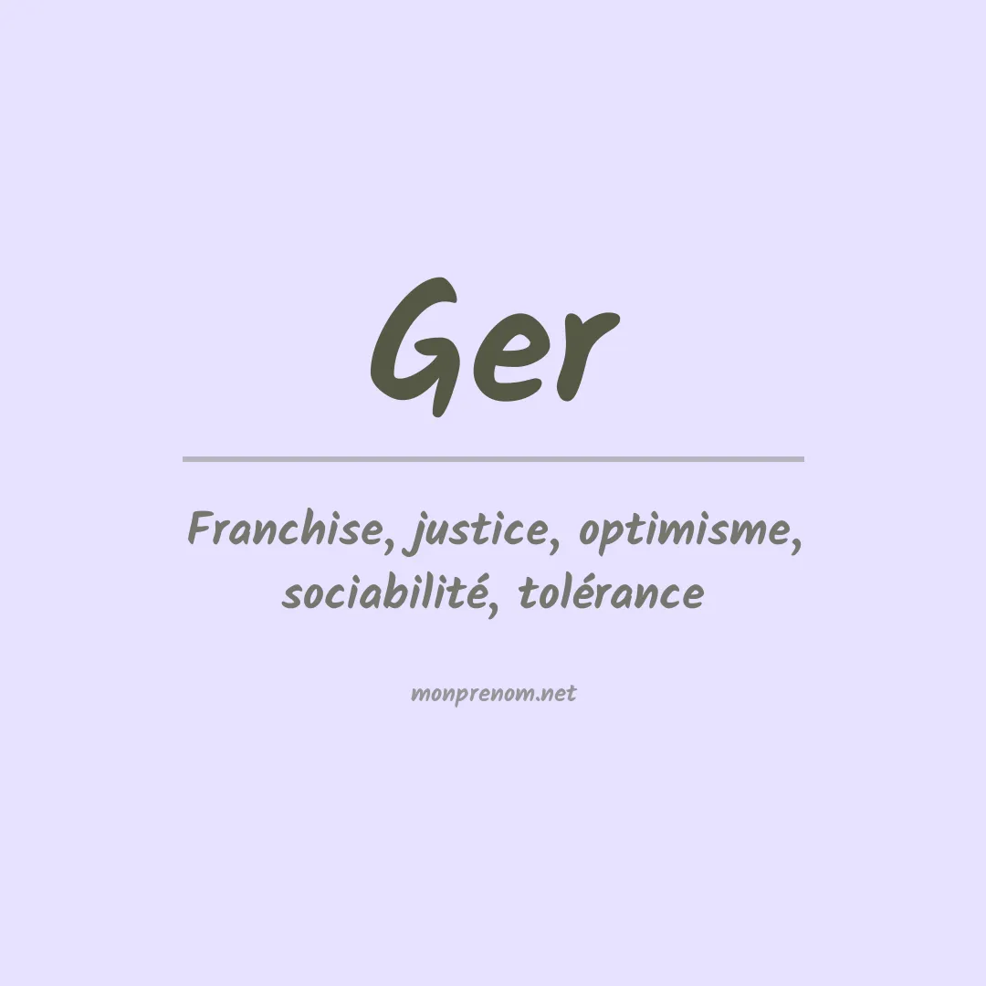 Signification du prénom Ger