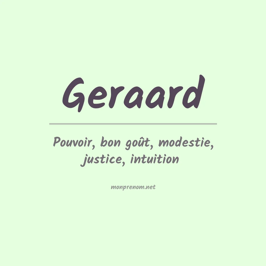 Signification du prénom Geraard