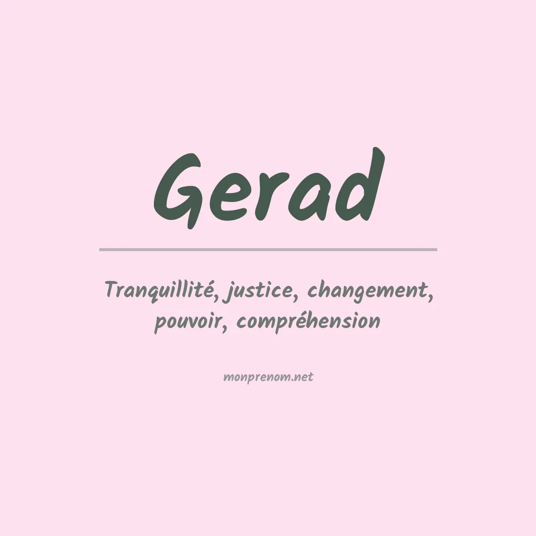 Signification du prénom Gerad
