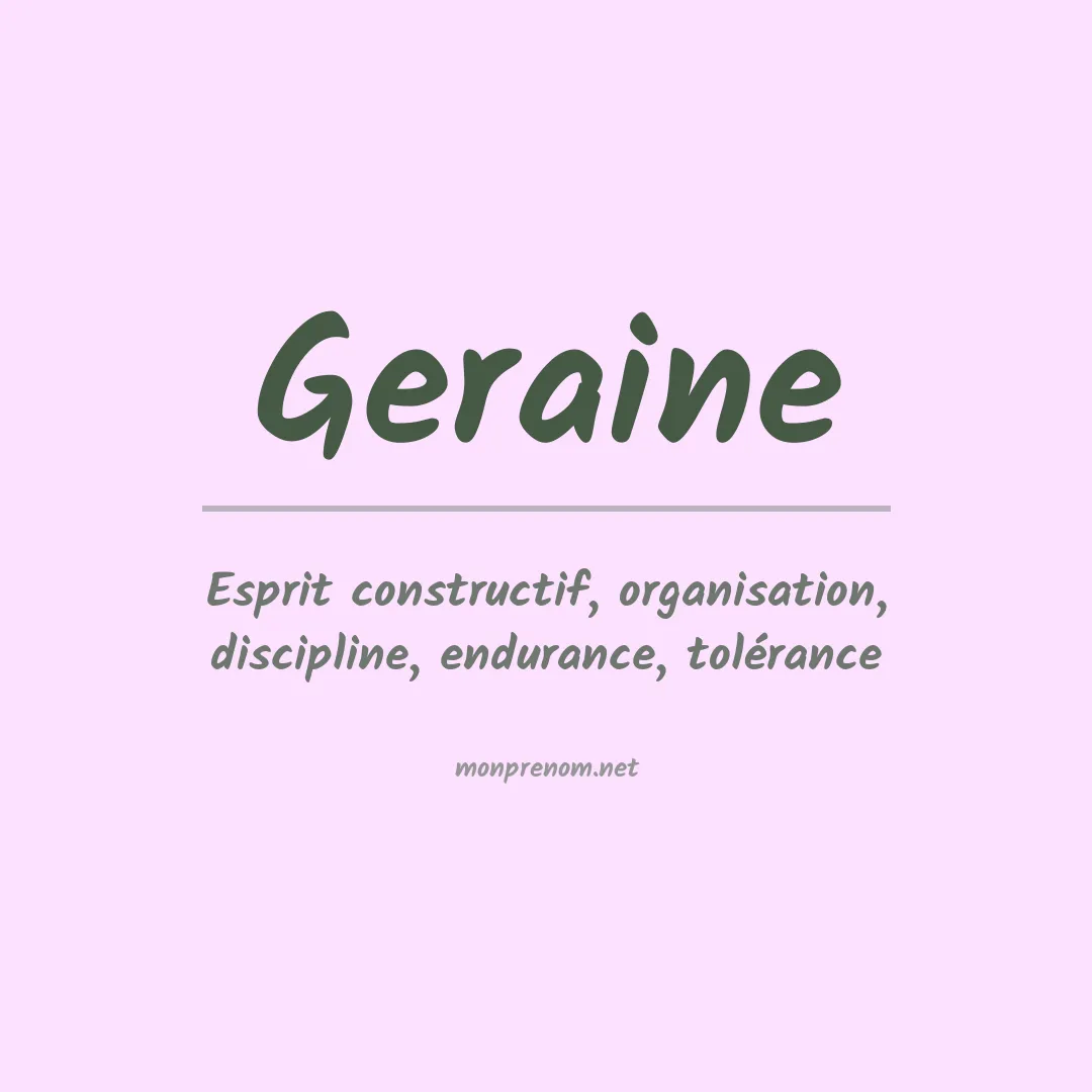 Signification du prénom Geraine