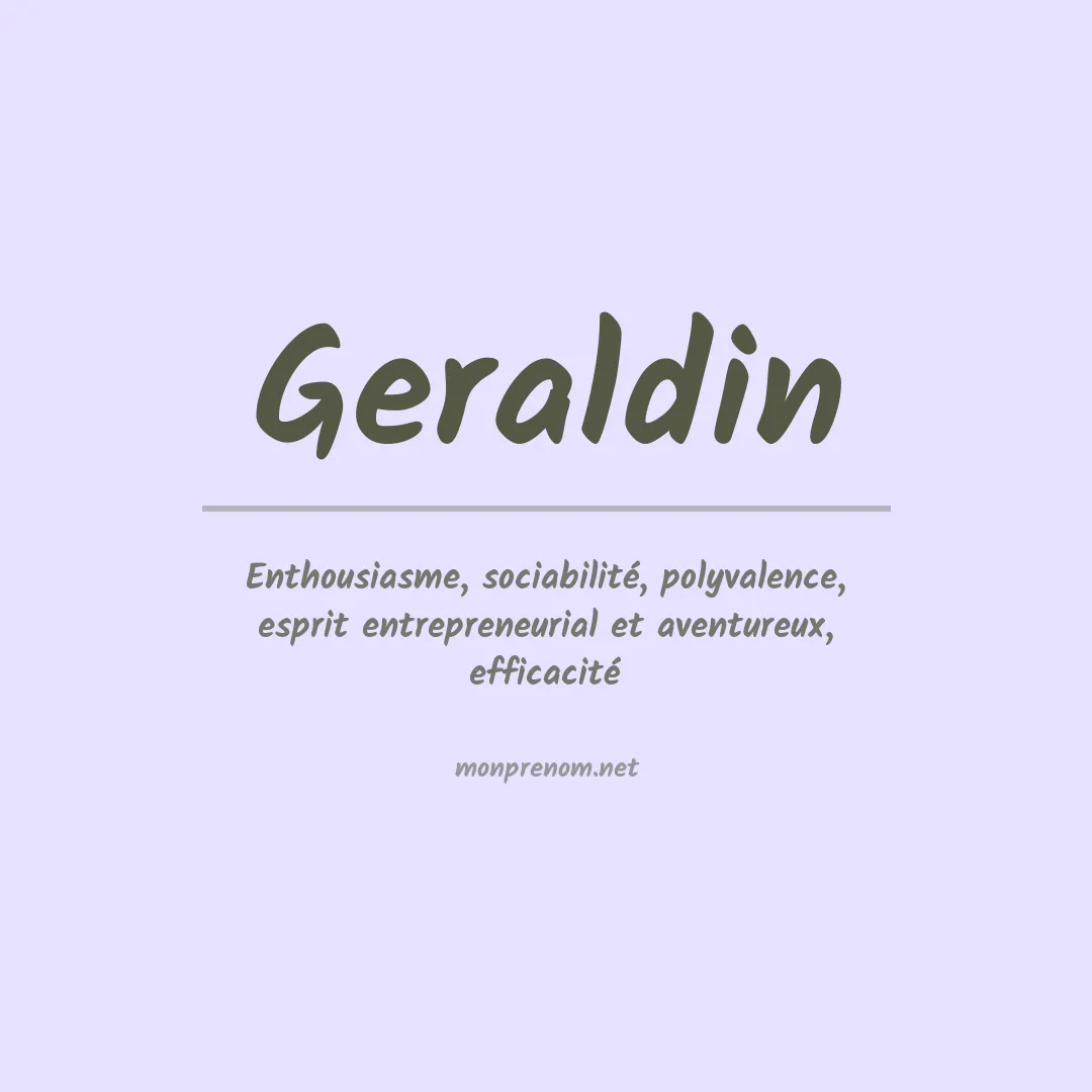 Signification du prénom Geraldin
