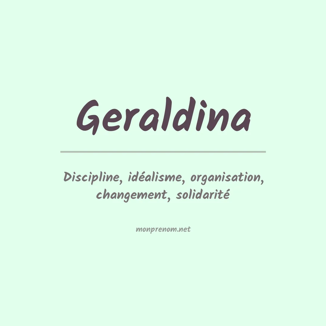 Signification du prénom Geraldina