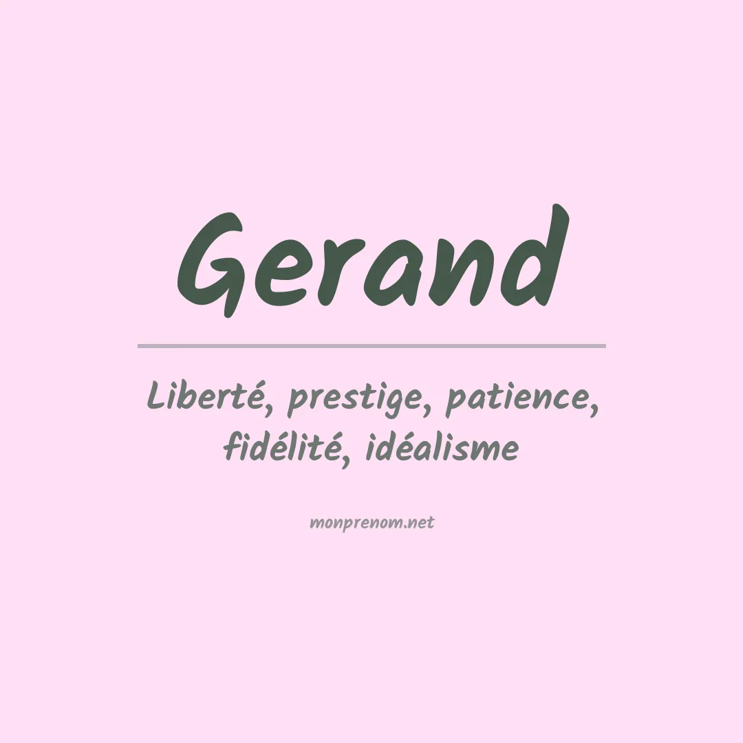 Signification du prénom Gerand
