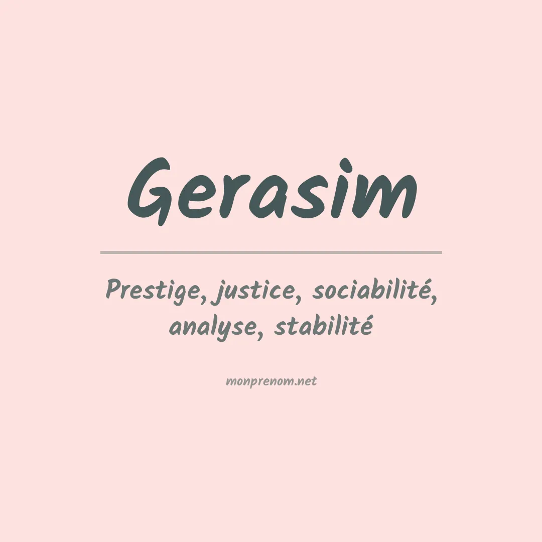 Signification du prénom Gerasim