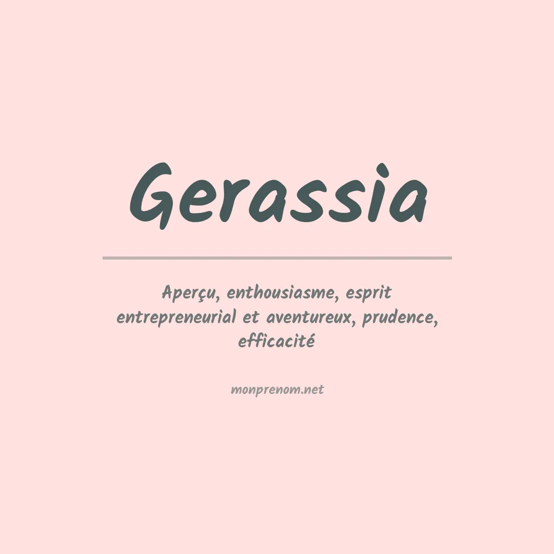 Signification du prénom Gerassia