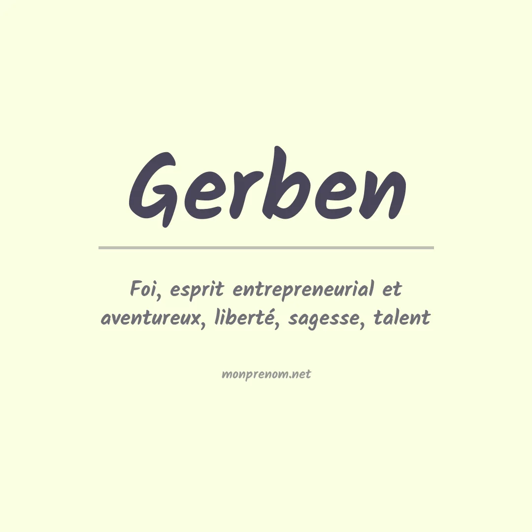 Signification du prénom Gerben