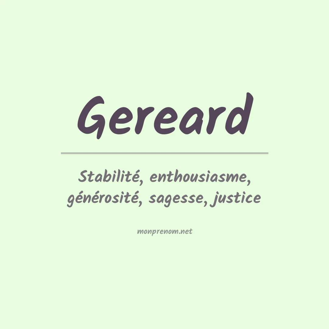 Signification du prénom Gereard