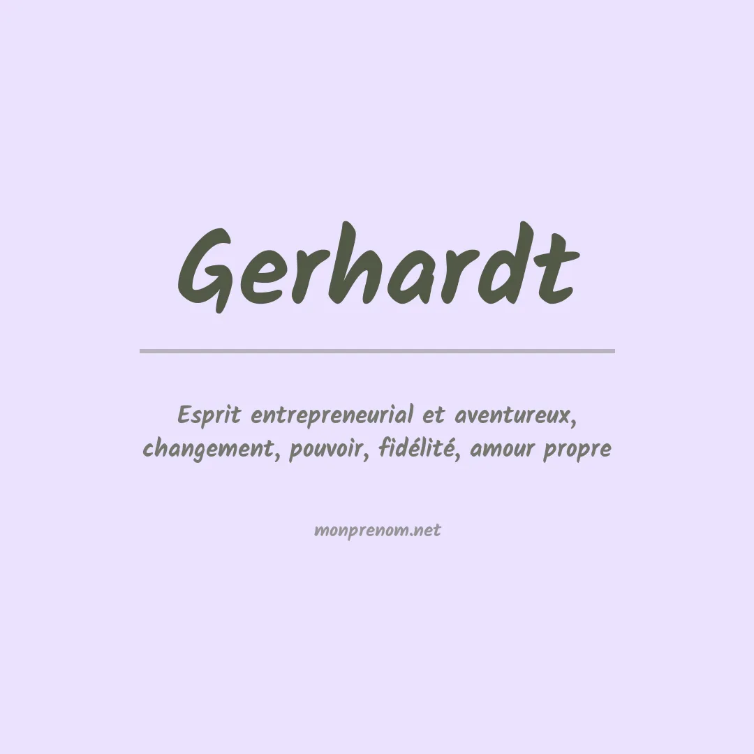 Prénom Gerhardt