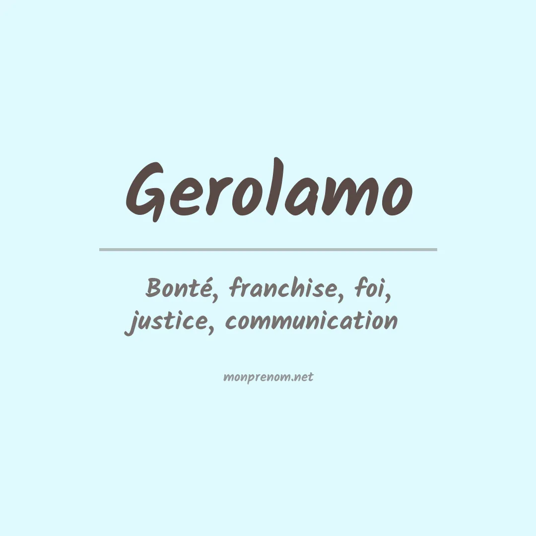 Signification du prénom Gerolamo