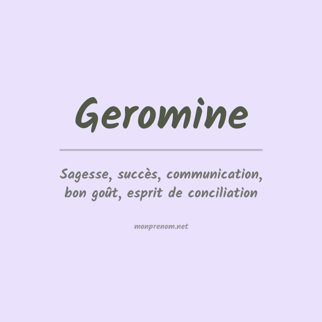 Signification du prénom Geromine