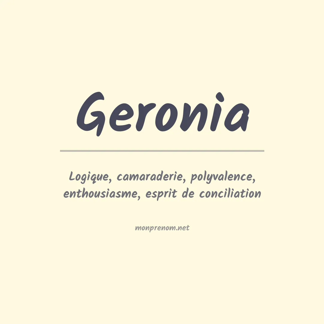 Signification du prénom Geronia