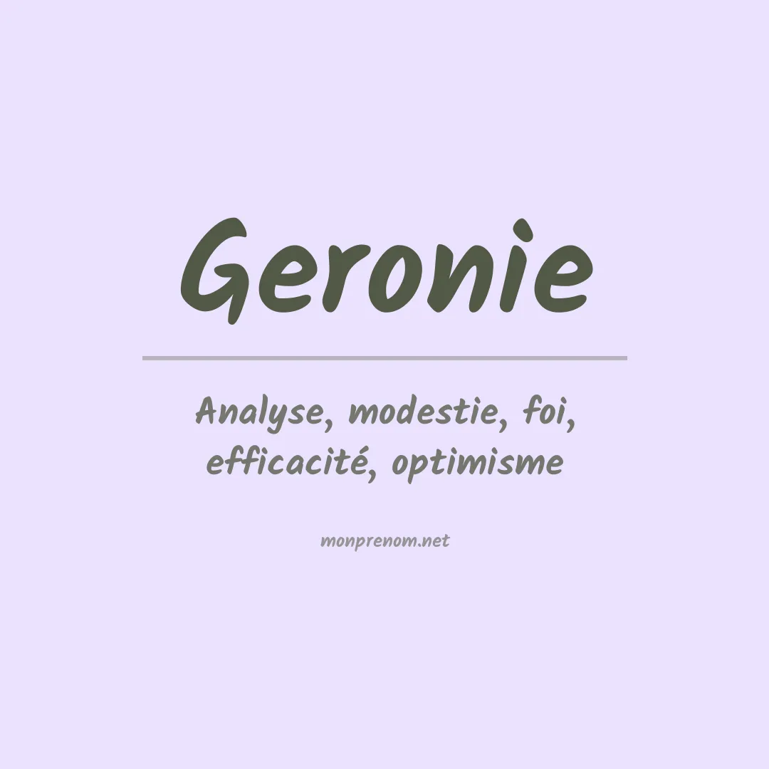 Prénom Geronie
