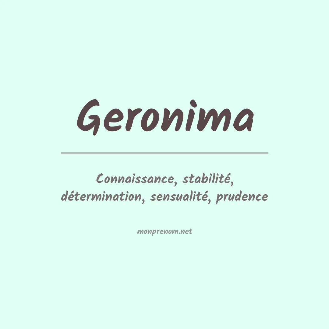 Signification du prénom Geronima