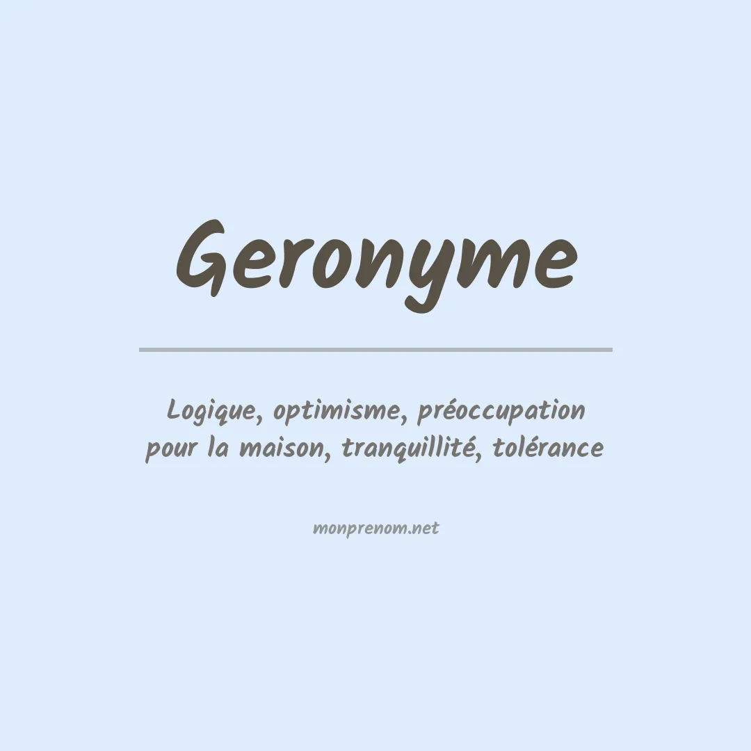 Signification du prénom Geronyme