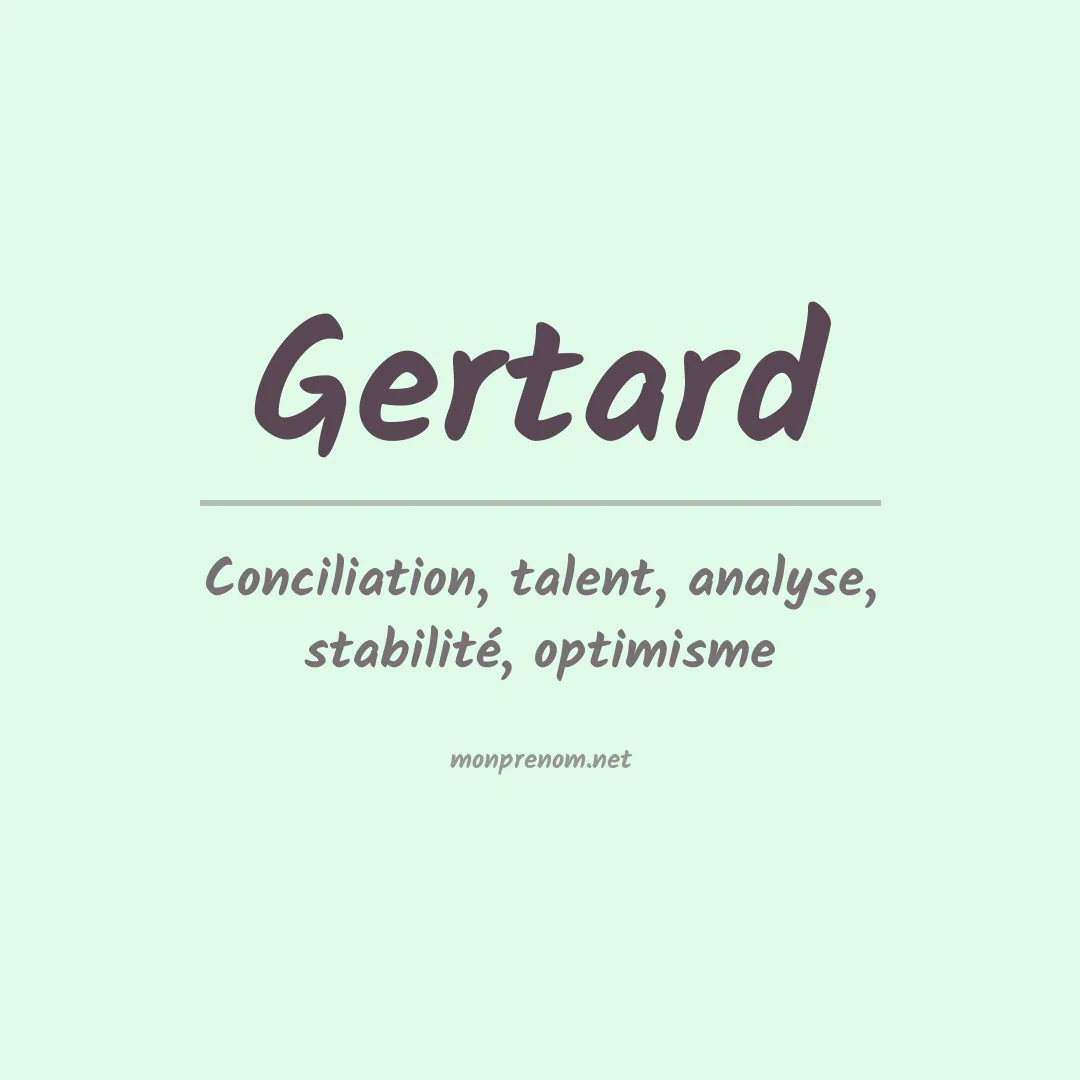 Prénom Gertard