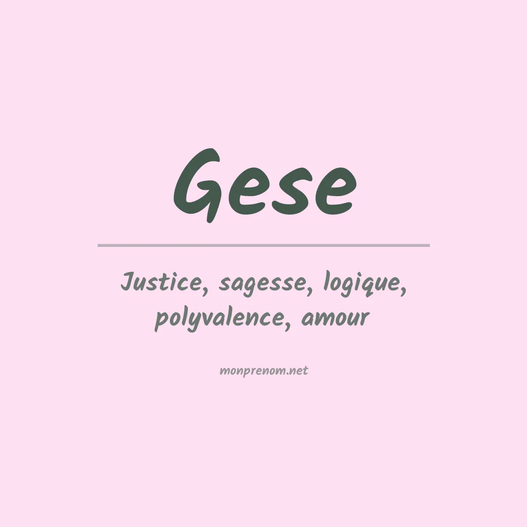 Prénom Gese