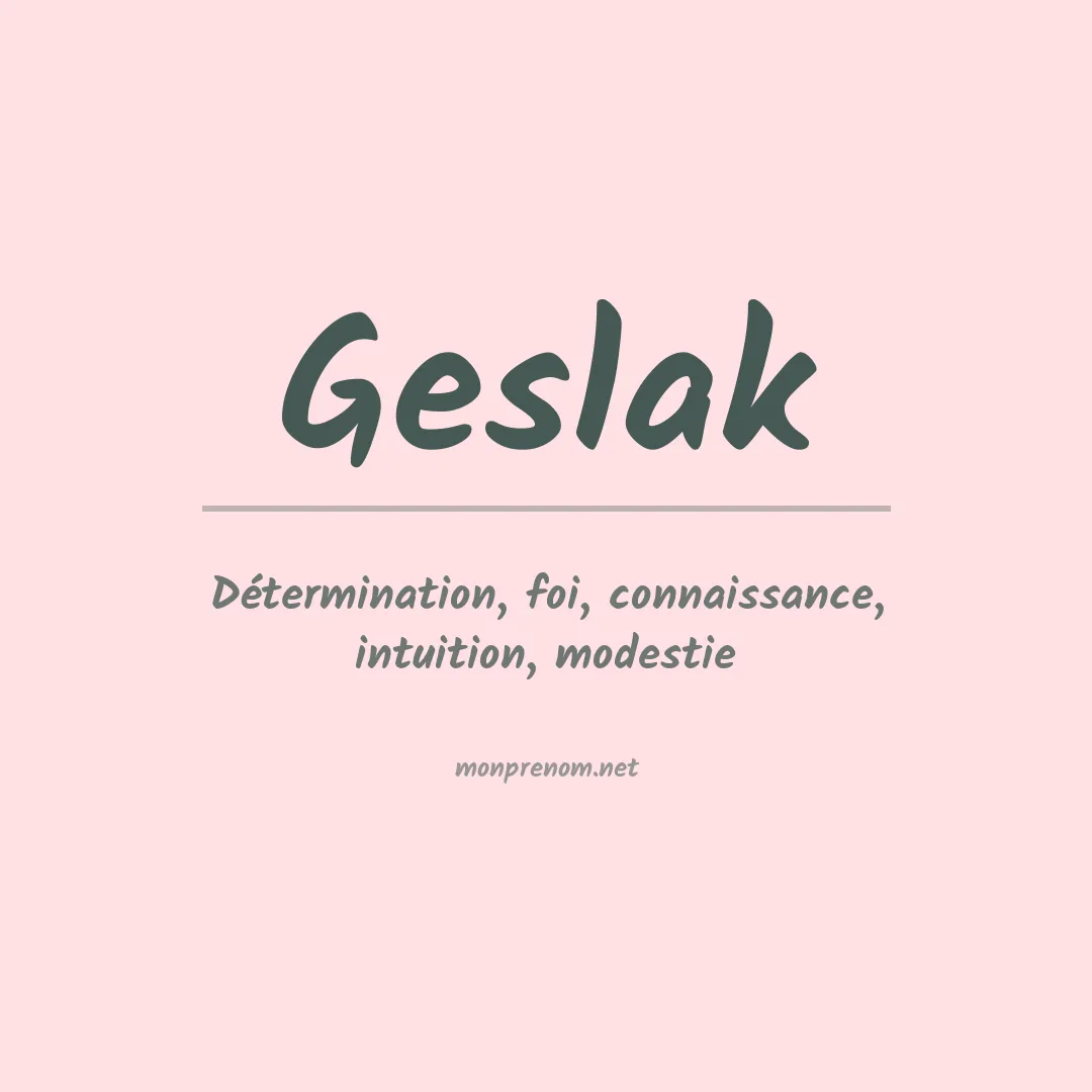 Prénom Geslak