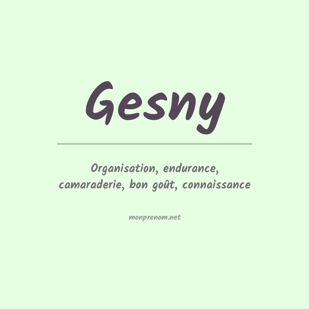 Signification du prénom Gesny