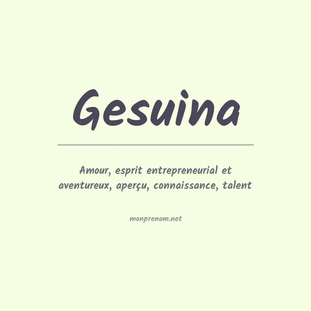 Signification du prénom Gesuina