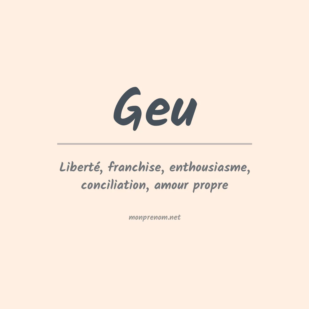 Signification du prénom Geu