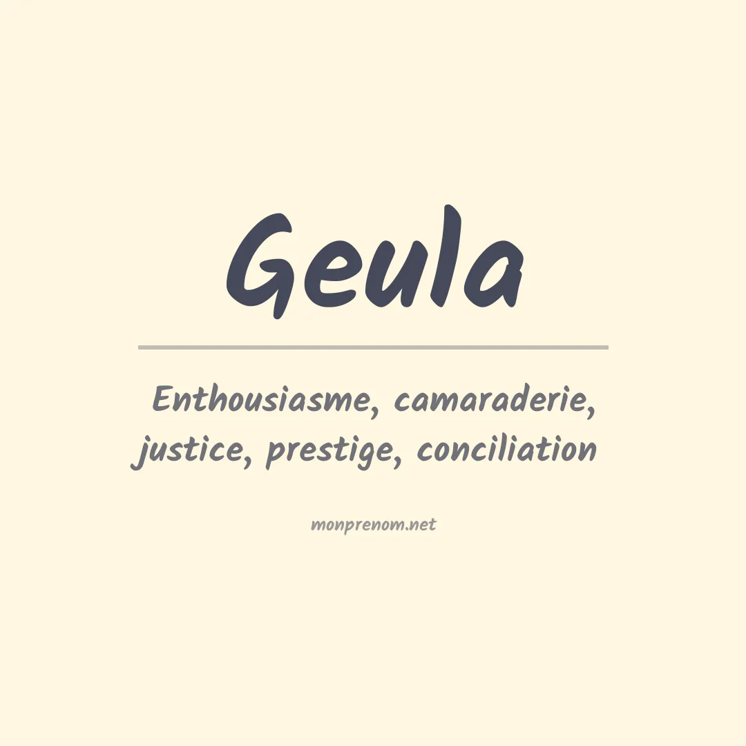 Signification du prénom Geula