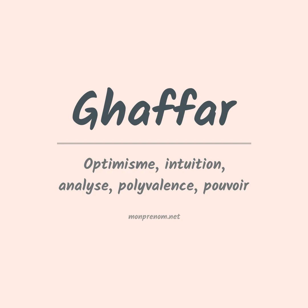 Prénom Ghaffar
