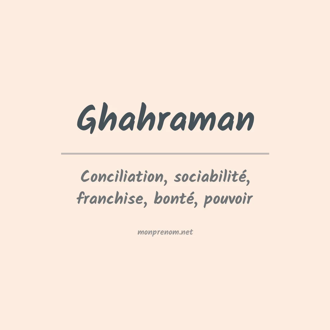Prénom Ghahraman