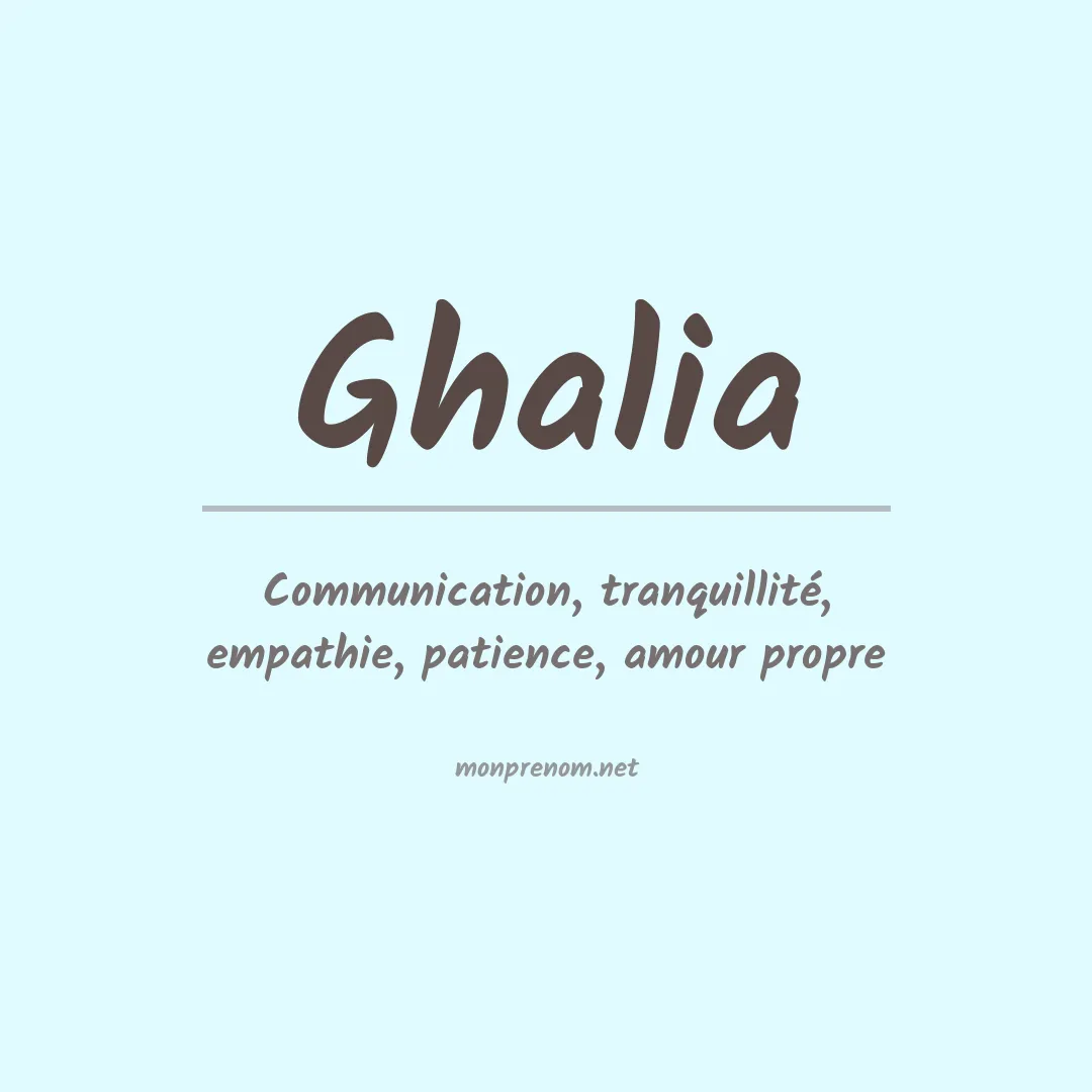 Prénom Ghalia