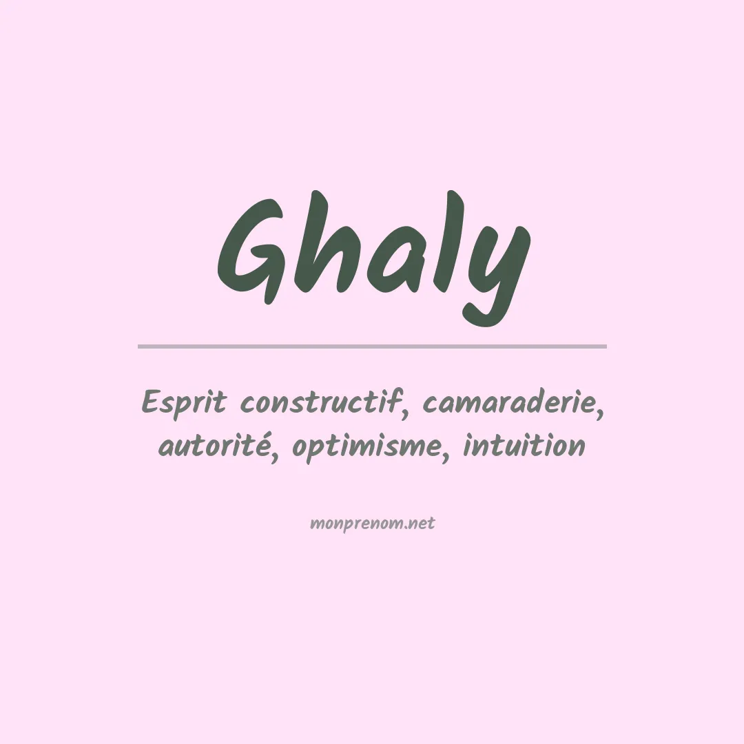 Prénom Ghaly