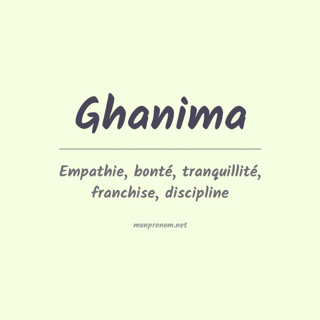 Signification du prénom Ghanima