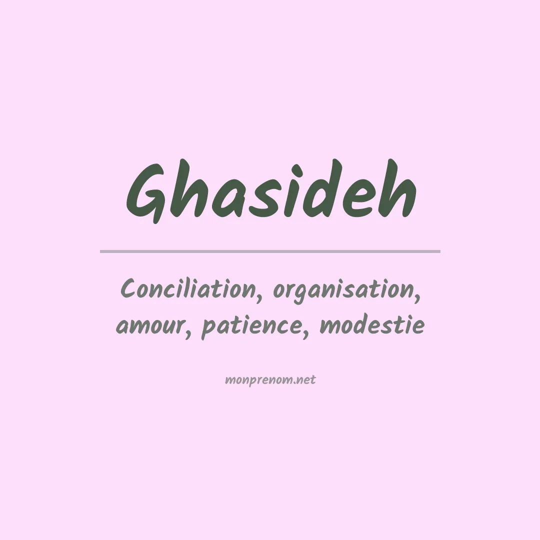Signification du prénom Ghasideh