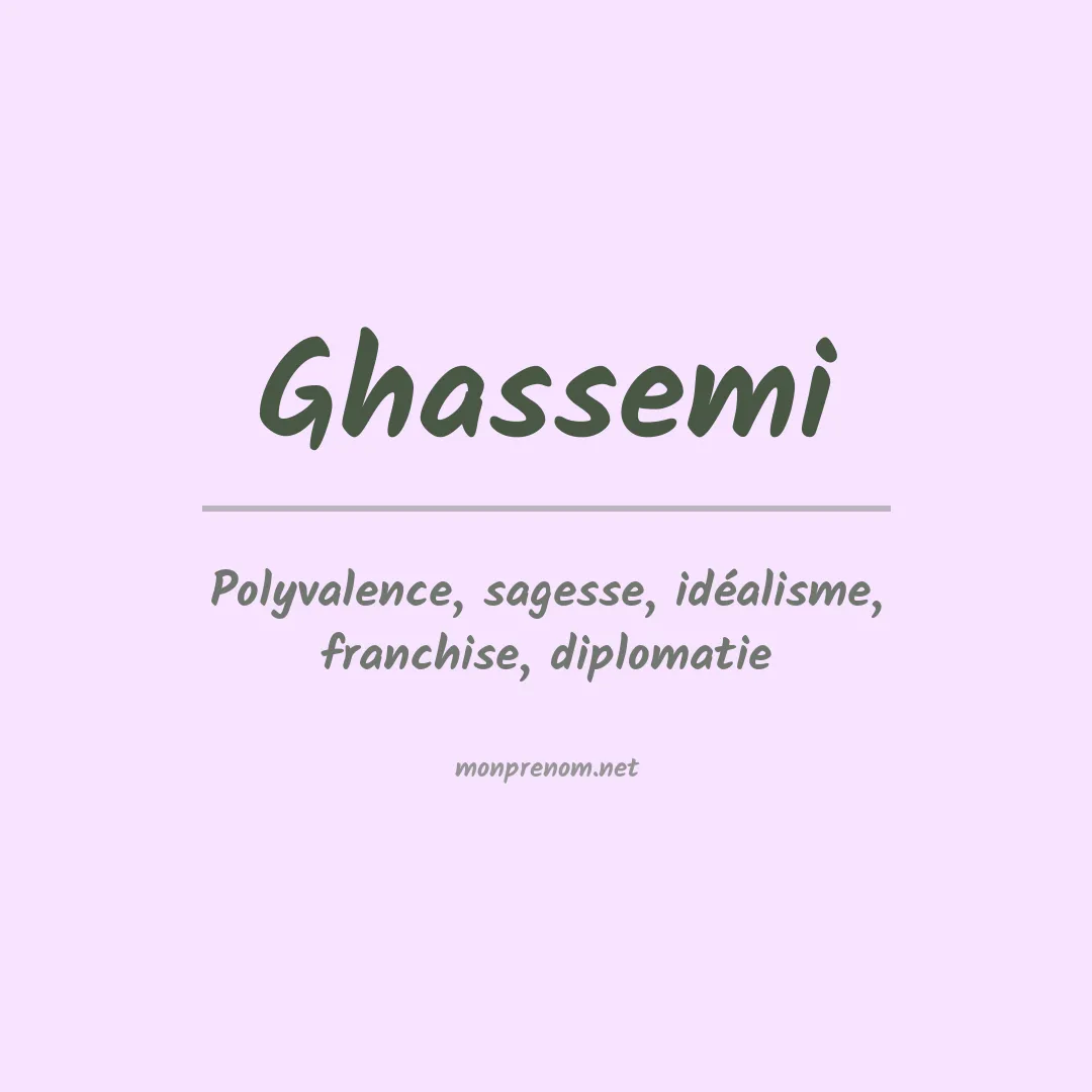 Signification du prénom Ghassemi