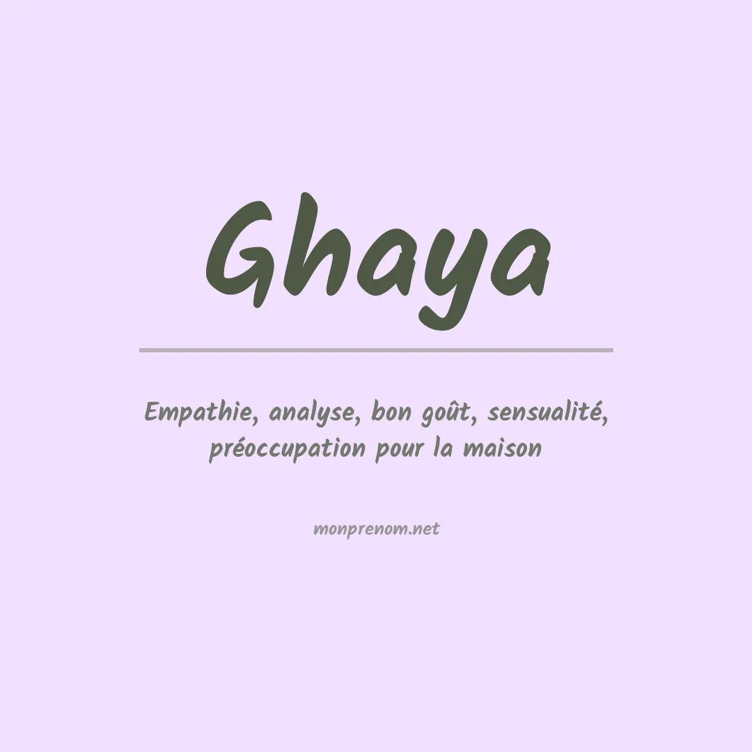 Signification du prénom Ghaya