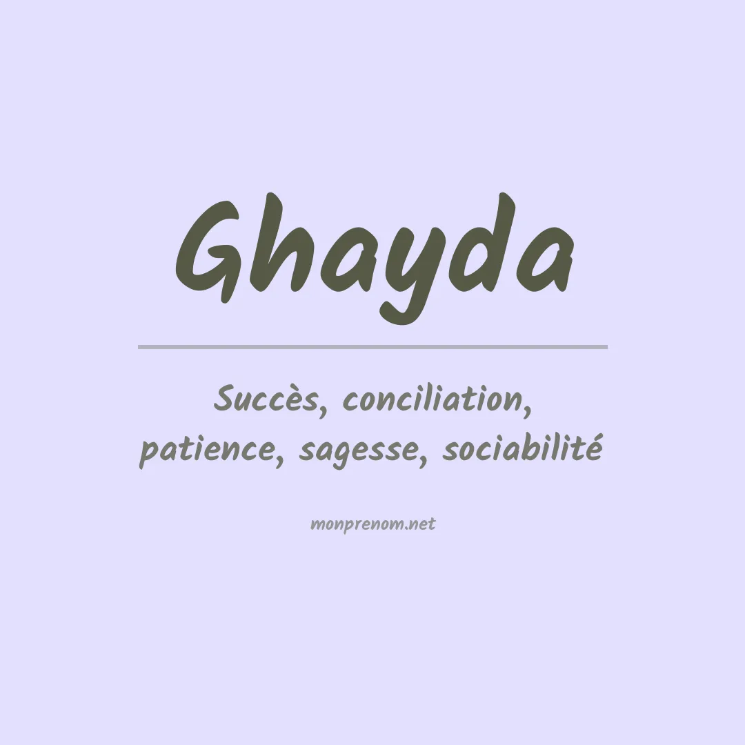Signification du prénom Ghayda