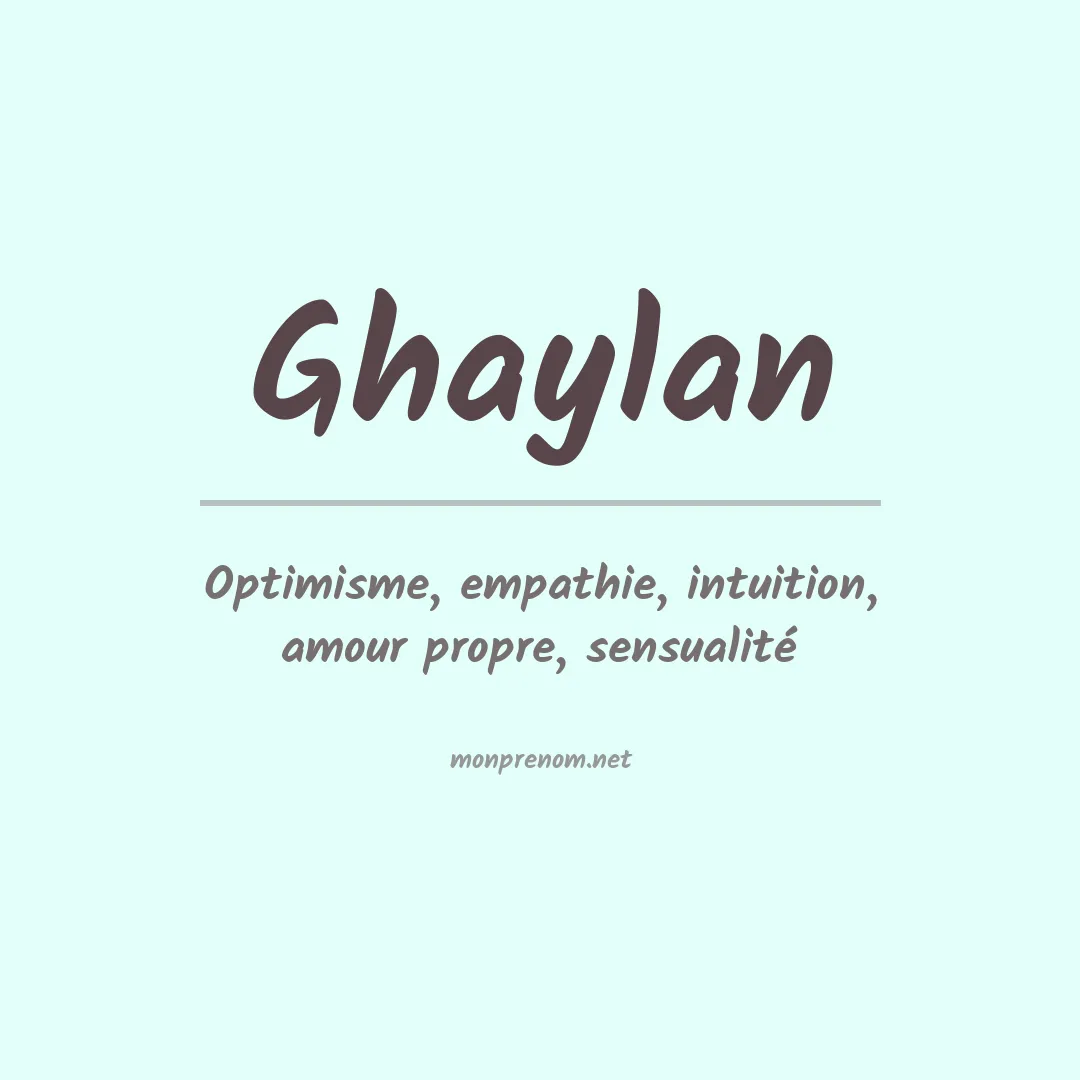 Signification du prénom Ghaylan