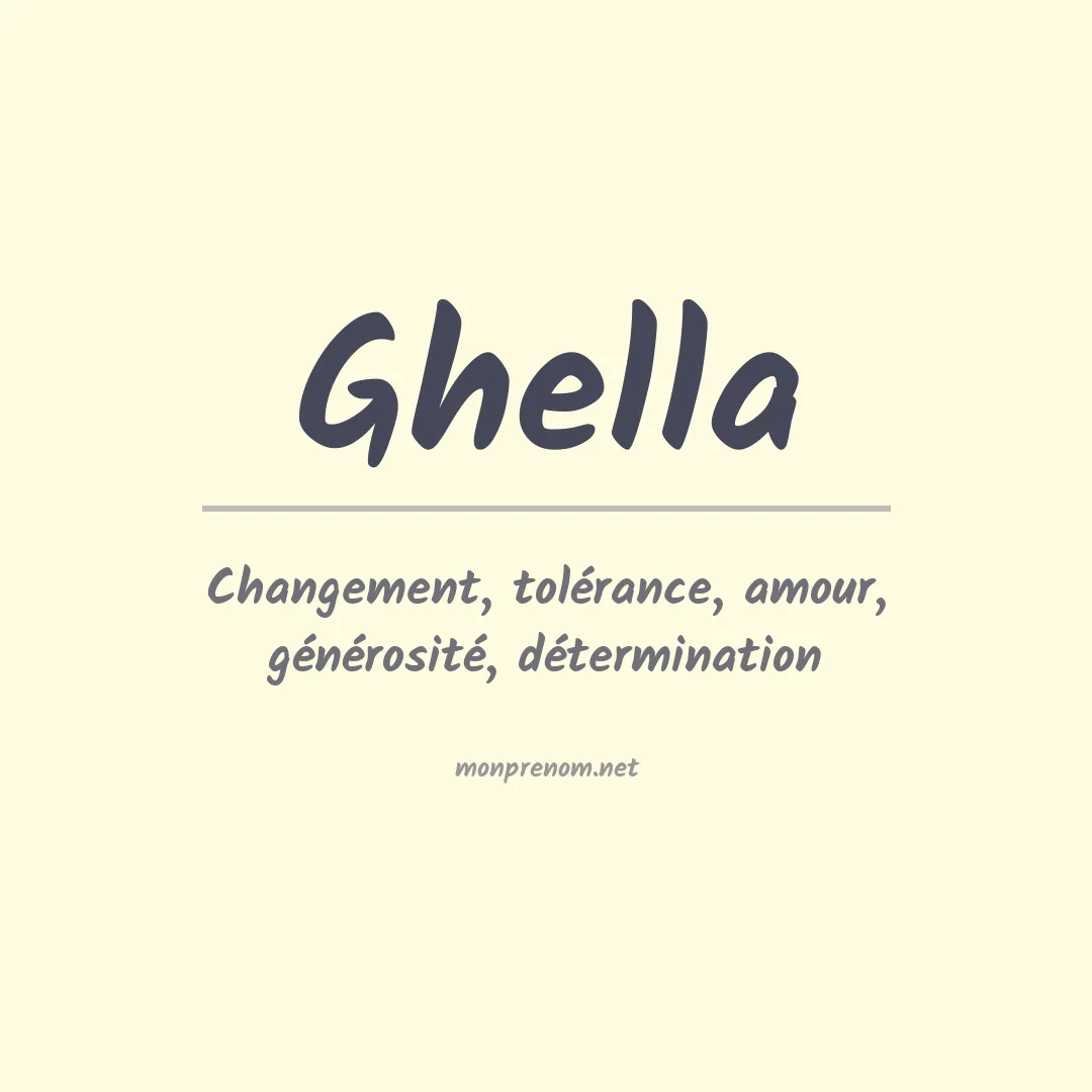 Signification du prénom Ghella