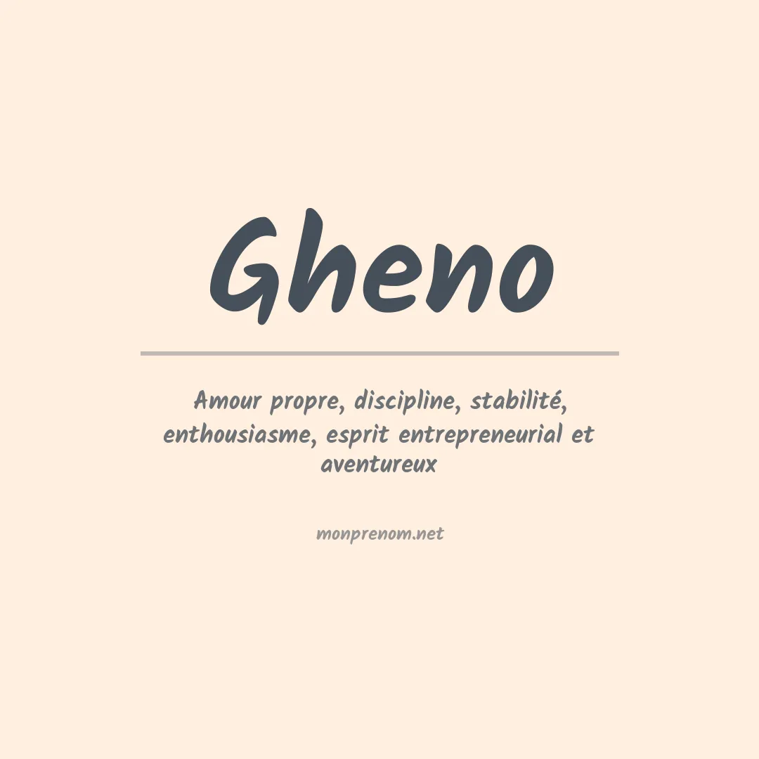 Signification du prénom Gheno
